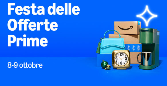 La Festa delle Offerte Prime torna l’8 e il 9 ottobre con centinaia di migliaia di offerte dedicate ai clienti Prime, per risparmiare in anticipo sullo shopping natalizio