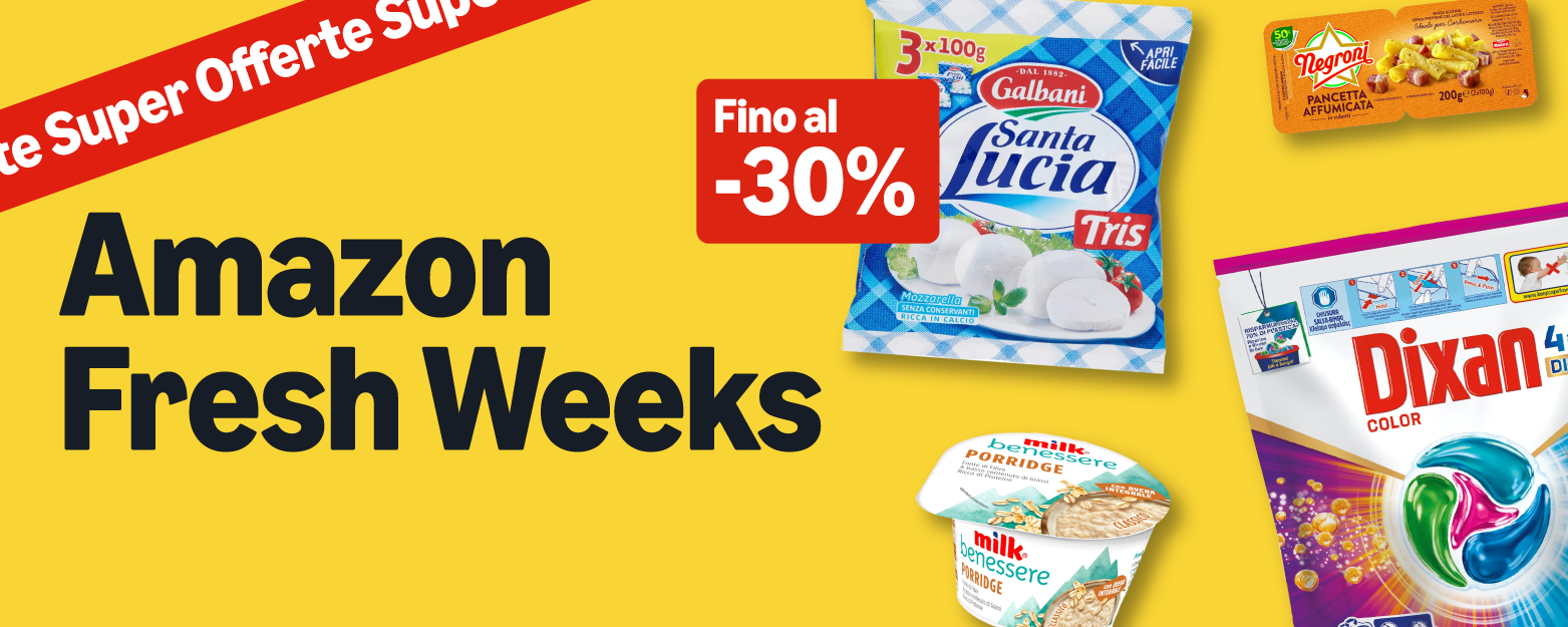 Amazon Fresh Weeks: il rientro dalle vacanze è più leggero con un mese intero di offerte freschissime!