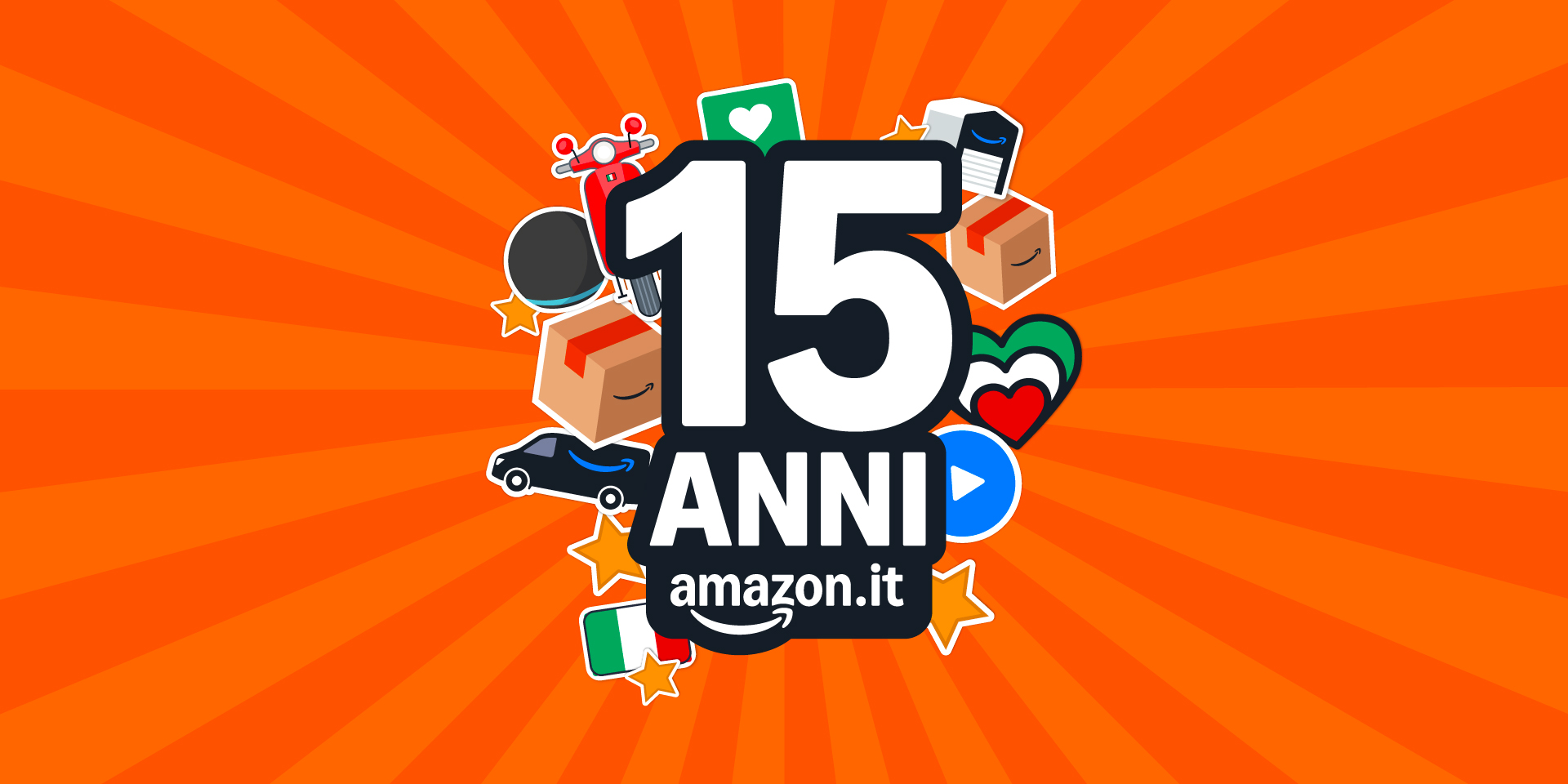 Amazon compie 15 anni in Italia: tre giorni di offerte esclusive e sorprese per festeggiare insieme ai clienti